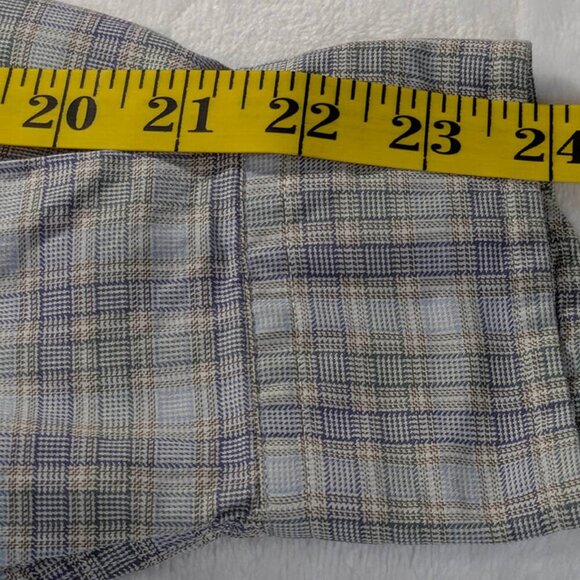 Faconnable Nordstrom Shirt Mens M Blue Green Plaid Long Sleeve Office Preppy - Picture 6 of 12
